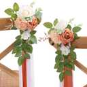 10 Wedding Aisle Decorations for Ceremony - Terracotta Chair Flowers for Church Pew Decor