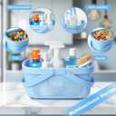 Portable Shower Caddy Basket with Handles Plastic Storage Basket Blue