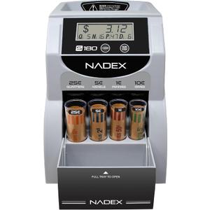 Nadex S180 Digital Coin Counter, Sorter,and Wrapper - Automatically Sorts and Counts Coin Batches, Stops on Full Coin Rolls