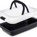 1 Pcs Cake Baking Pan with Lid and Handle, 9 x 13 Inch Non-stick Rectangle Sheet Cake Pan Carrier for Brownie Roasting Cooking Baking (Black) 