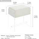Vanity Stool Chair, Soft Ottoman with Clear Acrylic Legs, Modern Padded Seat Footstool for Entryway, Hallways, Bedrooms and Living Room (White), 11.2"D x 16.5"W x 17.5"H