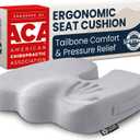 5 STARS UNITED Seat Cushion - Memory Foam for Tailbone Pain Relief - Ergonomic Support for Coccyx, Sciatica & Butt - Wheelchair, Office, Desk & Gaming Chair, Car Seat, Airplane, L Gray, Large
