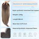 Synthetic Hair Topper with Bangs 18 Inch Layered Toppers for Women with Thinning Hair 5.5" x 5" hand Tied Forehead Hairline 360 3D Cover Wispy Synthetic Toppers Hair for Women Fiber Wiglets