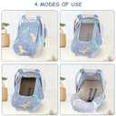 Car Seat Cover Baby Boys Girls, Soft Flannel Infant Carseat Cover with 2 Zipper Windows, Dinosaur Carrier Cover Canopy Glow in The Dark, Comfortable & Machine Washable, Blue