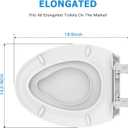 Elongated Toilet Seat with Built in Potty Training Seat, Potty Training Toilet Seat for Toddlers, Magnetic Kids Seat and Cover, Slow Close and Never Loosen, Fits both Adult and Child, White, 19"