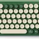 Mini Bluetooth Keyboard, 84-Key Retro Typewriter, Wireless Compact Keyboard, Compatible with Windows Laptops, Desktops, Mac, Computer Keyboards,Tablets (Green)