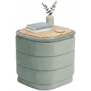B FSOBEIIALEO 15" Square Velvet Storage Ottoman Cube with Tray, Sage
Folding Ottoman with Storage, Coffee Table Foot Rest Stool for Dorm Room, Living Room