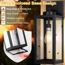 20" Large Outdoor Wall Lights with Closed Bottom - Black Outdoor Light Fixture Porch Lantern Wall Mounted, Waterproof Modern Exterior Wall Sconce Coach Lamp with Tempered Glass for House, E26, 2 Packs, 2 Packs-20IN