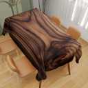 Wood Grain Decorative Rectangle Table Cloth Brown Vintage Walnut Wood Grain Rustic Rectangle Polyester Table Cloths Kitchen Table Cover for Dining BBQ Picnic Coffee Table 52" x 70" 4-6 Seats