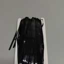 Metallic Black Foil Fringe Curtains Streamers Backdrop For Birthday Parties Halloween Holiday Decoration (1mx2m)