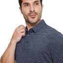 MICHEL ROUEN Mens Polo Shirts Heather Jacquard/Print/Striped Performance Moisture-Wicking Casual Collared Golf Shirts for Men (L)