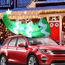 Soulchen 5 FT Christmas Inflatable Car Decorations with LED Lights Blow up Lying Down Christmas Tree for Outdoor Car Roof Decor Xmas Vehicle Accessories Yard Lawn Garden