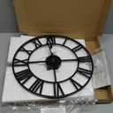 20inch/50cm Large Round Wall Clock for Living Room Decor Modern Battery Operated Silent Non Ticking Big Black Clocks for Home Farmhouse Office Cafe Decoration(Iron Roman Numerals, 20 inches)