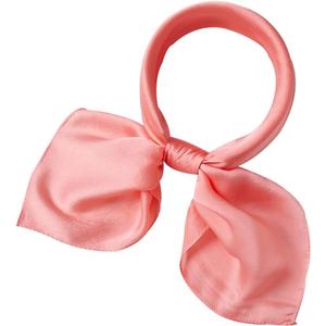 Bellonesc Women's Scarfs 100% Silk Small Square Scarves 21" x 21" Real silk Hair Scarfs Neckscarfs for Women (Light Red)