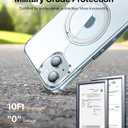 andobil for iPhone 15 Case [360 Ring Stand] [Compatible with Magsafe] Military Drop Protection Non-Yellowing Magnetic iPhone 15 Slim Thin Phone Case for Men Women - Ultra Clear, 6.1 Inches