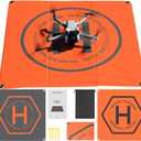 Drone Landing Pad, Universal Waterproof Quick-Fold Platform, Orange and Gray, 19.7-inch, Launch for DJI Mavic 3 Pro/Mini 2 SE/Air 2 2S/Mini 3 4 Pro/Mavic 2/Holy Stone/FPV/Avata 2/RC Quadcopters Accessories