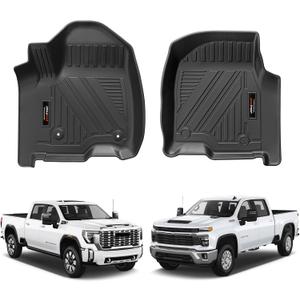 Custom for 2019-2025 2026 Chevy Silverado 1500/2020-2026 GMC Sierra 1500 2500HD/3500HD Crew Cab Accessories TPE All Weather Floor Mats (for 2019-2026 Chevy Silverado/GMC Sierra)