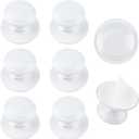 MOROBOR Round Self-Stick Cabinet Knob, 8 Pcs Plastic Auxiliary Drawer Pull Knobs Instant Stick On Push Pull Helper for Windows Wardrobes Cabinets Drawers/White