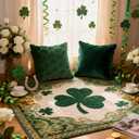 2 x Yookat St. Patricks Day Shamrock Green Pillow Covers 17.72x 17.72Inch Set of 2 Soft Lucky Clover Throw Pillowcase for St.Patricks Day Home Bed Sofa Couch
