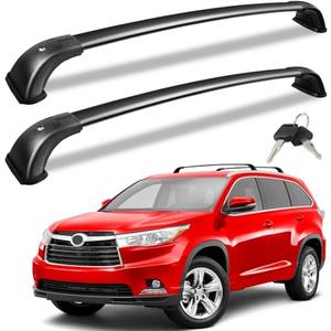 KINGGERI Lockable 220lbs Cross Bars Roof Racks Fit for Toyota Highlander 2014-2019 XLE Limited & SE LE & LE Plus, Aluminum Heavy Duty Roof Rails Crossbars Anti-Theft Metal Black Matte Luggage Kayak