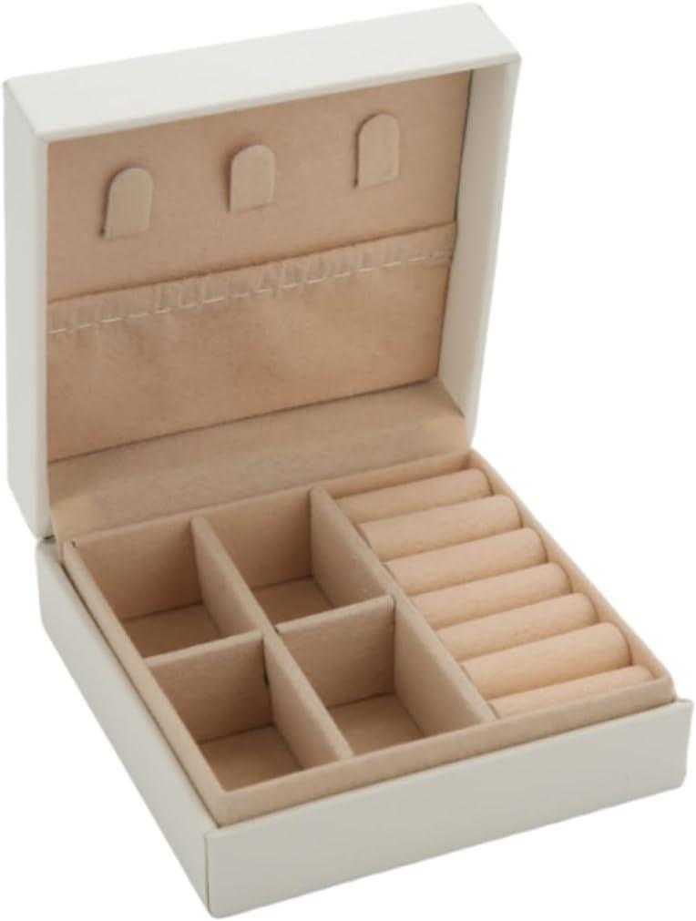 Bridesmaid Proposal Gifts Travel Jewelry Case Wedding Party Favors Small Jewelry Box Bridesmaid Gift ideas Boxes Mini Storage Organizer Box(1, white)