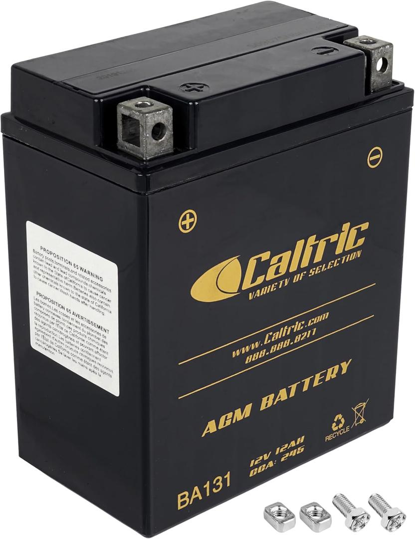 Caltric Agm Battery Compatible with Yamaha Warrior 350 Yfm350X 1987 1988 1989 1990-2004