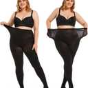 Plus Size Tights for Women 80D Soft Solid Color Opaque Pantyhose High Waist Control Top Stockings 2 Pairs (XX-Large, Black)