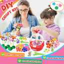 Craft Kits for Girls 4-8 Year Old, Christmas Gift for Grandkids, Arts and Crafts for Kids Ages 8-12 4-8 4-6, DIY Flower Making Kit for Kids, Birthday Gifts for Girls Toys Age 3 4 5 6 7 8 Year Old (RED)