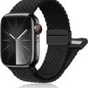 Magnetic Braided Band for Apple Watch Bands for Women Men 40mm 44mm 46mm 42mm 38mm 41mm 45mm 49,Stretchy Elastic Nylon Sport Solo Loop Strap Wristband for iWatch Series 11 10 9 8 7 6 5 4 3/SE/Ultra 3