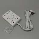 Flat Electrical Outlet Extender with USB C Ports, 4 Outlet 3 USB Wall Plug, 6 ft Thin Extension Cord, Flat Plug Power Strip Surge Protector for Home, Office. White