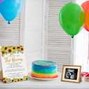 Baby Shower Games a Message from The Bump Baby Shower Game Sign-811 Inches, Sunflower Wooden Game Sign, Gender Neutral Tabletop Decor for Gender Reveal Party, Newborn Announcement Decoration-LA7 (multicoloured07)