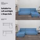 Easy-Going Stretch Sofa Slipcover 2 Pieces L-Shaped Sofa Cover Sectional Couch Cover for Living Room Jacquard Fabric Chaise Lounge Slipcover with Elastic Bottom for Dogs Kids Pets(Large,Light Blue)
