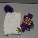 FOCO NFL unisex-adult Nfl Team Logo Adult Stretch Gloves With White Pom Cable Winter Knit Hat Beanie Set (One Size)