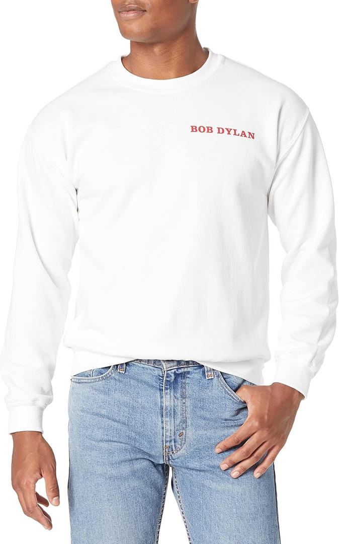 Bob Dylan Unisex-Adult Bob Dylan Hwy 61 Crew Sweat (XX-Large, White)