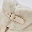 GRAN ORIENTE Womens Belted Winter Faux Fur Coats, Cropped Fuzzy Cuff Furry Zipper Up Warm Jackets Outwear (Beige, L)