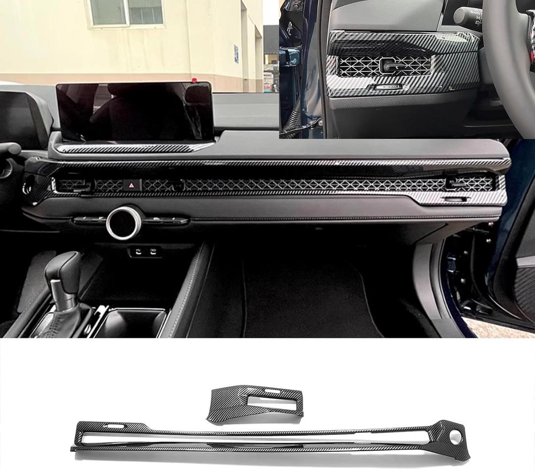 Car Accessories Fit for Honda Accord Sport 2023 2024 Not Fit Hybrid Touring Inner Dashboard Center Console AC Air Vent Outlet Cover Trim (Carbon Fiber Style) ABS 2 PCS