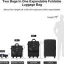 MILADA Expandable Luggage Bags for Travel Foldable Suitcase with Wheels Collapsible Rolling Travel Duffle Bag Lightweight Large Suitcases without Telescoping Handle, Black