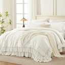 Andency Ivory Twin Size Ruffle Comforter Set, 2 Pieces
Soft Lightweight Fluffy Polyester, All Season, Bedding Comforter Sets for Teenagers (66x90Inch)