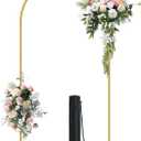 6.6FT Metal Wedding Arch Stand Gold Square Arched Backdrop Frame for Party Ceremony Birthday Bridal Baby Shower Garden Floral Balloon Arch Decoration