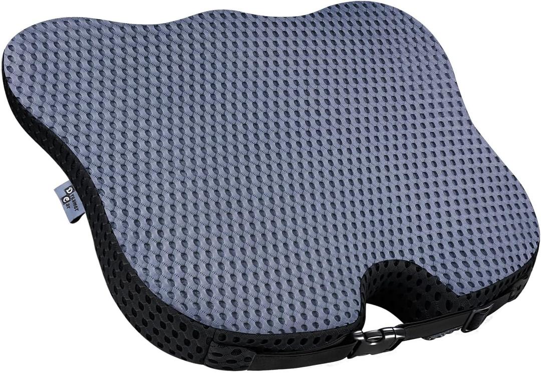 Wedge Car Seat Cushion for Better Visibility & Sciatica Pain Relief - High Density Memory Foam, Non-Slip Ergonomic Car Seat Cushion for Driving, Universal Fit for Car, SUV,Truck & Tractor, 18.9 x 16.5 x 2.8 inches