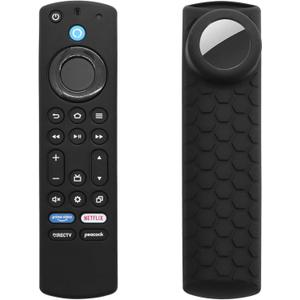 TV 4-Series Cover with Tag Holder for Toshiba/Insignia TV Omni Series, Compatible with NS-RCFNA-21 CT-RC1US-21 CT95018 Voice Remote Contorl,with Hole for Tile Sticker,Black