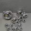 MTLEE 20 Pcs Disco Balls Decoration Mirror Disco Ball Assorted Silver Hanging Mini Glass Different Sizes Reflective with Rope for 70s Wedding Dance Music Prom Props(3.9 Inch, 3.15 Inch, 2 Inch)