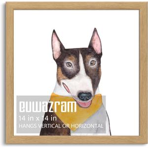 Rustic Oak 14x14 Frame - Single Frame, 14 x 14 Poster Frame for Artwork, Puzzles, Photos and Movie Posters Picture Frames