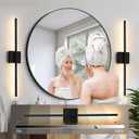 Wall Sconces Set of Two, Black Modern Wall Sconce Light for Bathroom, Living Room, Bedroom, Hardwired 3000K 28''