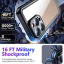 Temdan Compatible with iPhone 16 Pro Max Case Waterproof, Built-in Screen & Camera Protector IP68 Underwater Full Body 16FT Military Dropproof Shockproof Phone Case 6.9"-Black/Clear