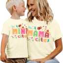 Mexican Shirt Women Mexico T-Shirt Cinco De Mayo Tee Mexican Party Shirt Mama Mini Matching Shirts Vacation Tops (Beige)