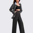 G4Free ShiftReady Women's Wide Leg Dress Yoga Pants with Pockets Dressy Casual Slacks High Waist Work Trousers (Black, M)
