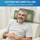 Leather Recliner Pillow, Adjustable Neck & Head Support Pillow, Pu Leather Non-Slip Headrest for Pain Relief & Relaxation, Ideal for Recliner Chair, Couch, Office Chair, Sofa