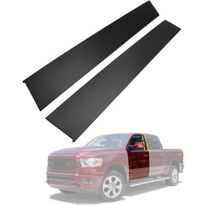 B-Pillar Trim Molding Set, Compatible with 2019-2026 Ram 1500 DT, Left Driver&Right Passenger Side, Front Door Rear Applique, LH RH Windshield Outer Moulding Kit, OE# 68292929AD 68292928AD (1 Pair)