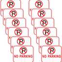 Geetery 12 Pcs No Parking Signs Traffic Cone, 12.6 x 10.43 Inches Plastic Traffic Cone Top Warning Sign for Road Barricade Outdoor Construction Waterproof
